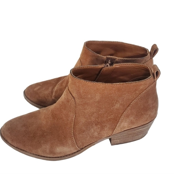 Lucky Brand Faydren Brown Suede Booties Size 10M - Picture 2 of 9